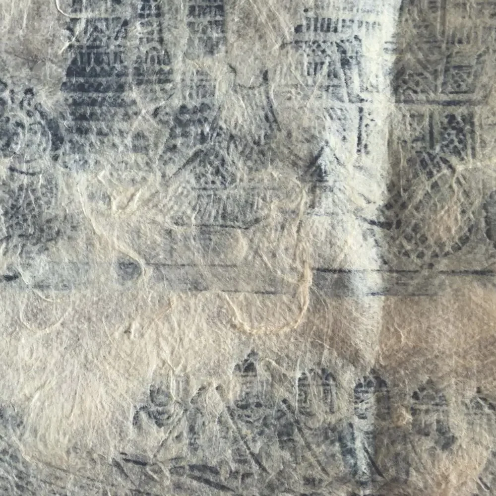 Vintage Thai Temple Rubbing Handmade Paper Wall Art Royal Barge 22x20